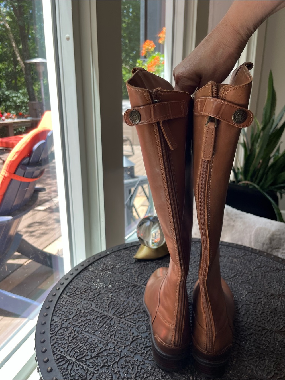 SAM EDELMAN PENNY RIDING BOOTS IN WHISKEY LEATHER 6.5 - Picture 11 of 16